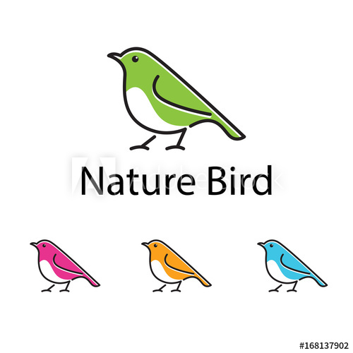 500x500 Cute Canary Bird Simple Logo Symbol Template