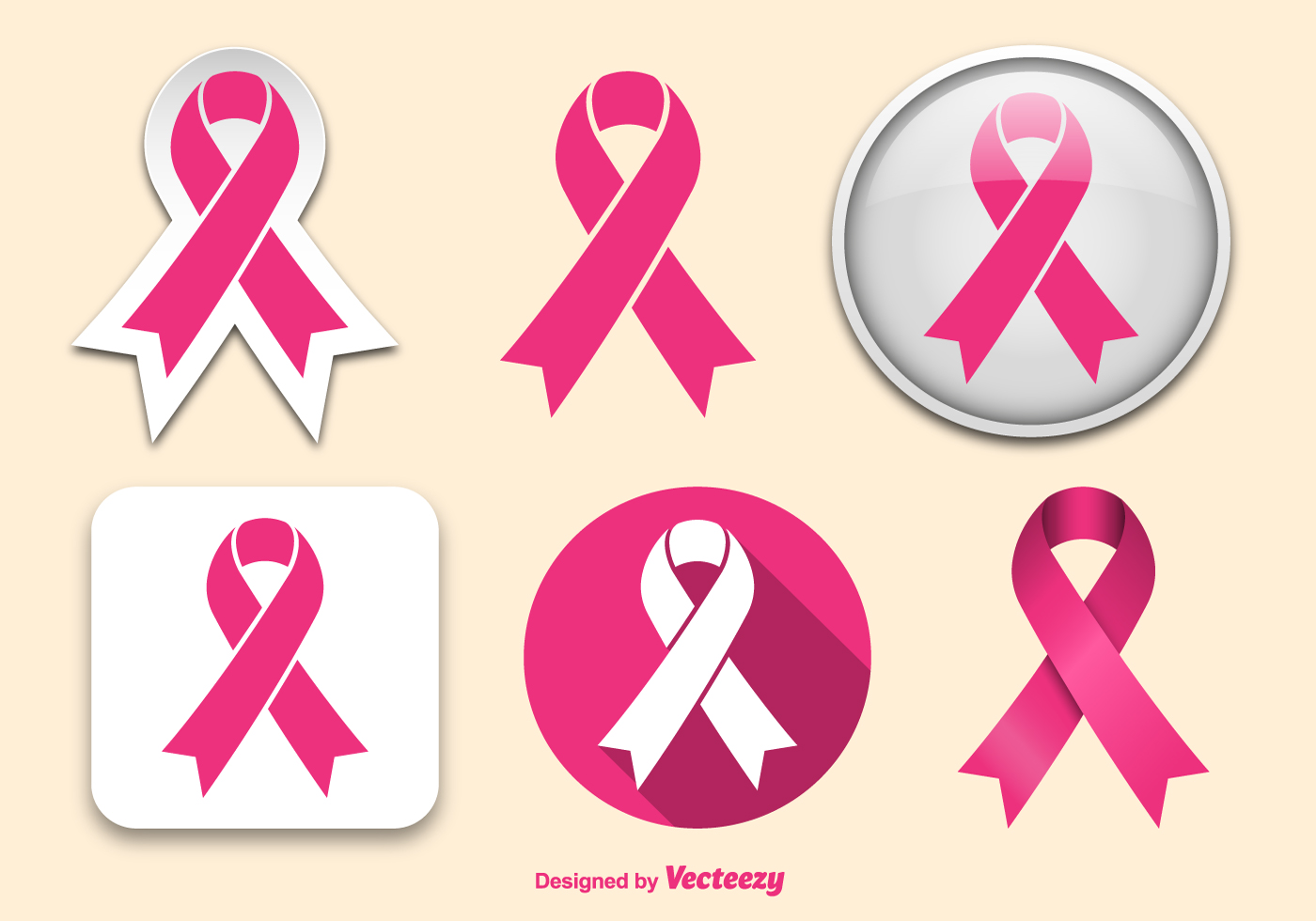1400x980 Pink Ribbon Free Vector Art