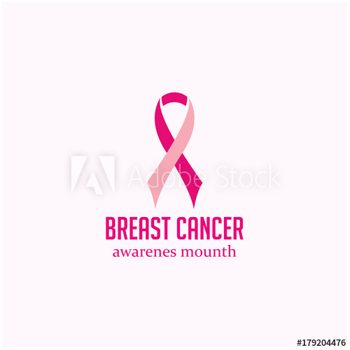 500x500 Breast Cancer Logo Vector Template Design