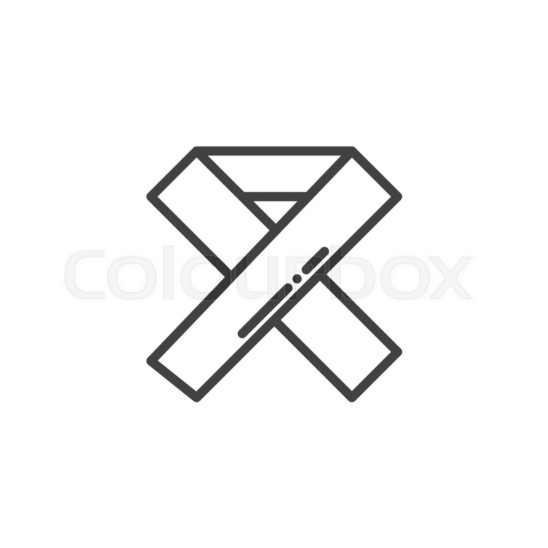 800x800 Cancer Ribbon Line Icon, Outline Stock Vector Colourbox