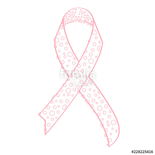 500x500 Outline Of A Pink Ribbon Breast Cancer Awareness Campaign Vector
