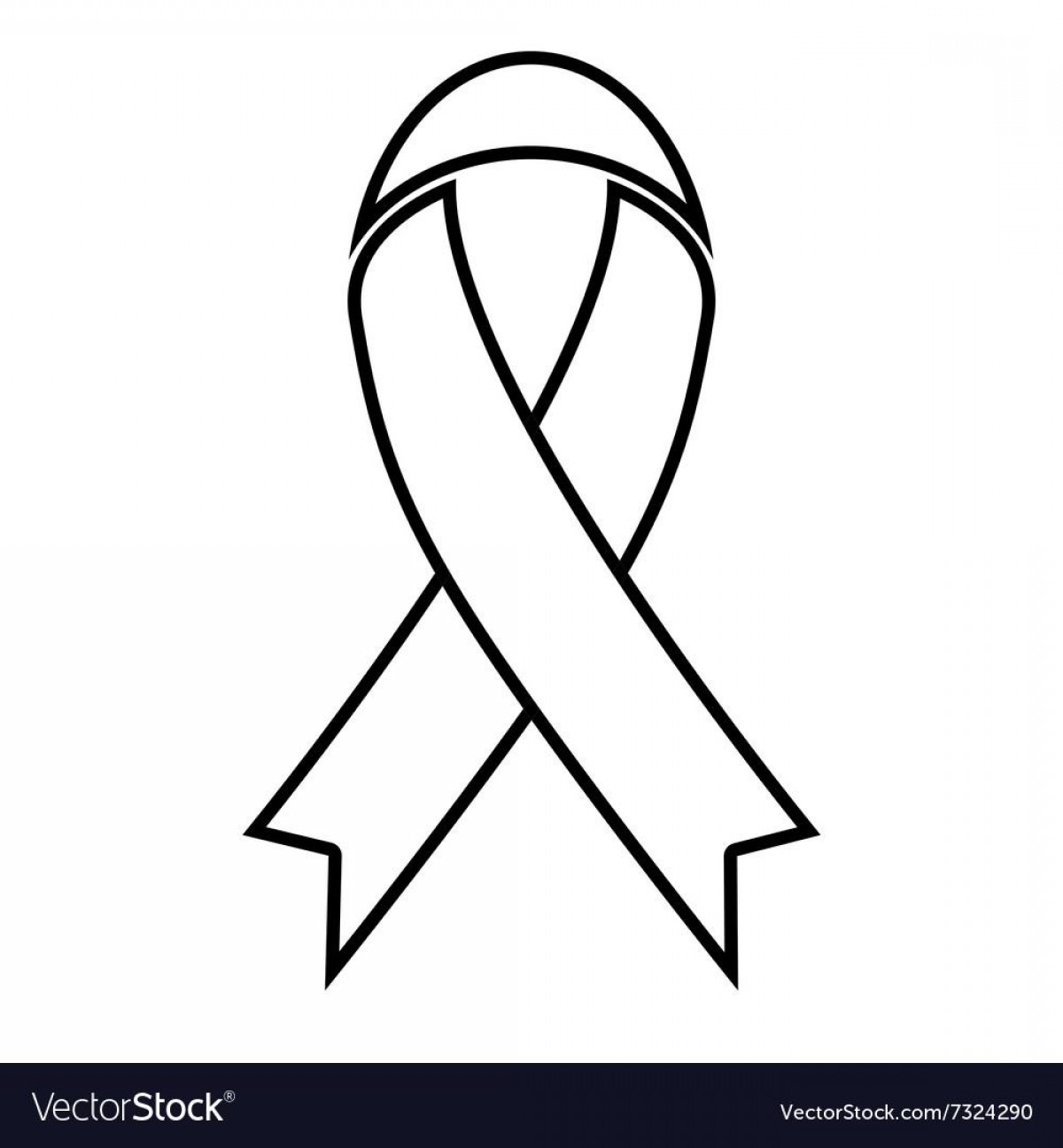 Cancer Ribbon Outline Vector at Collection of Cancer