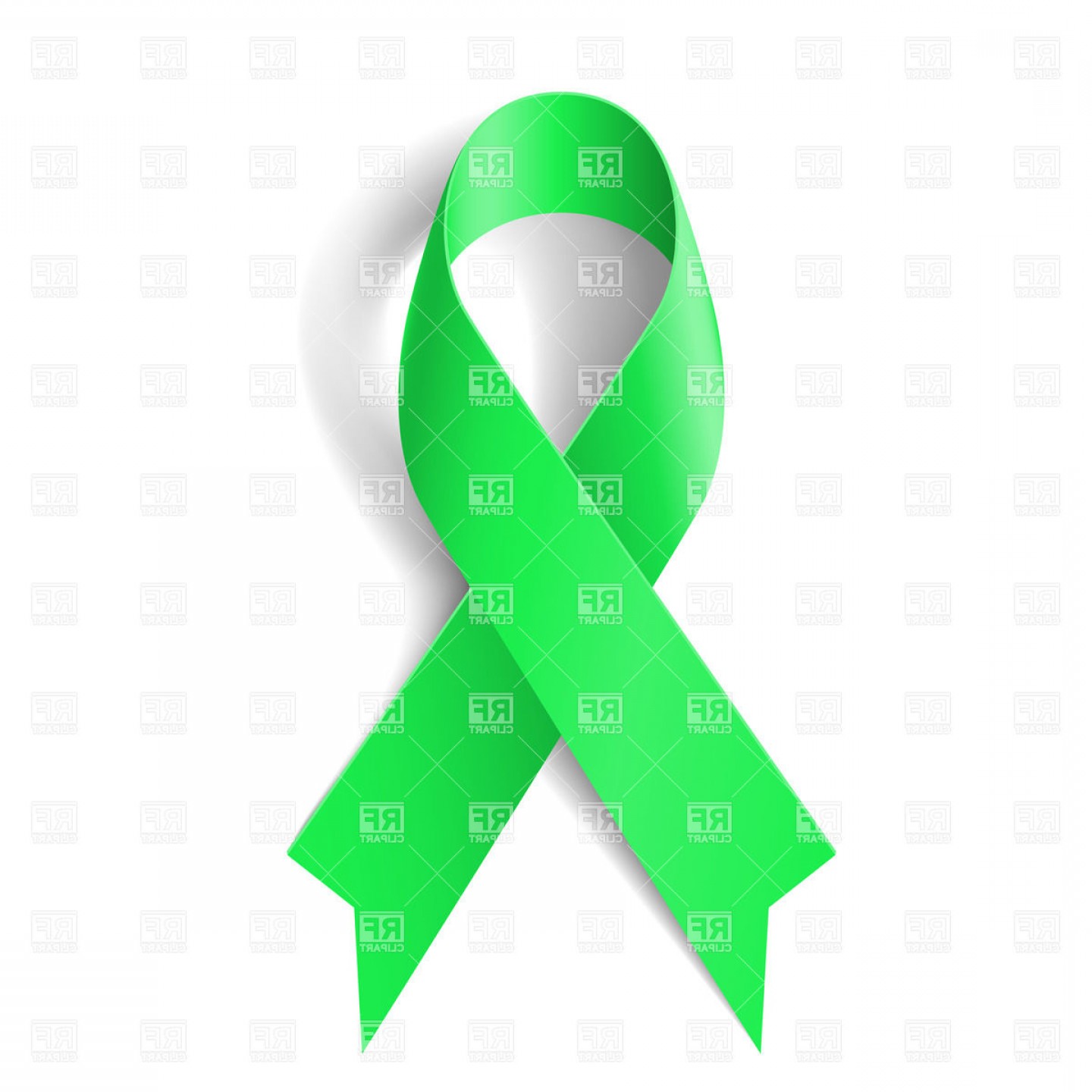 1440x1440 Kidney Cancer Awareness Green Ribbon Vector Clipart Cqrecords