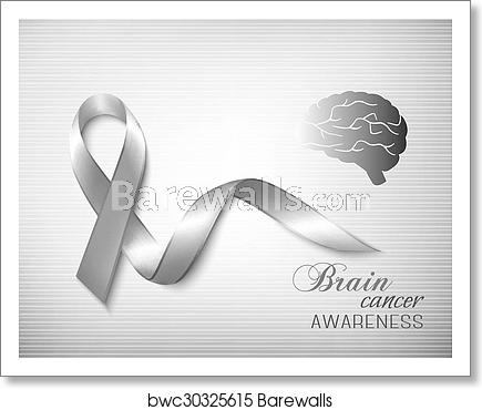 435x370 Brain Cancer Awareness Ribbon Vector, Art Print Barewalls