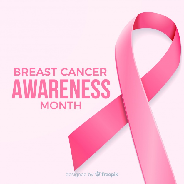 626x626 Breast Cancer Awareness Month Background With Pink Ribbon Vector