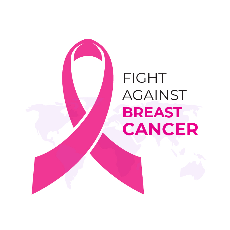 800x800 Fight Against Breast Cancer Card Design Free Vector