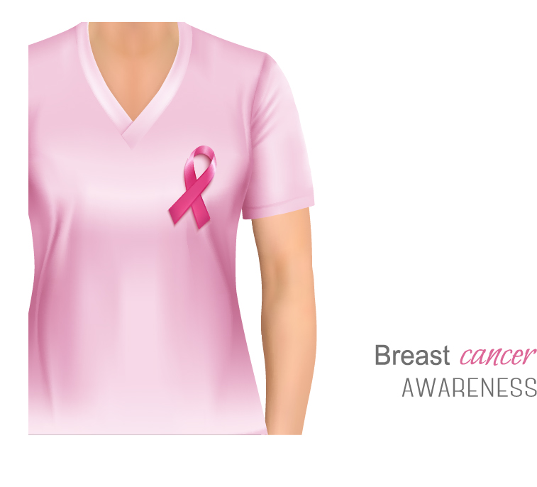 757x686 Pink T Shirt With Ribbon And Breast Cancer Background Vector