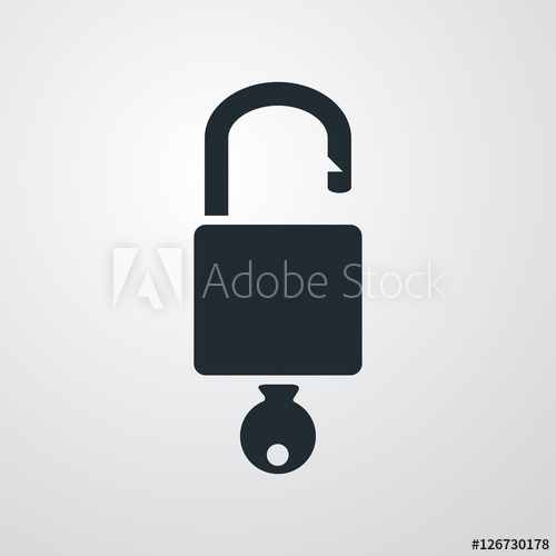500x500 Icono Plano Candado Abierto En Fondo Degradado