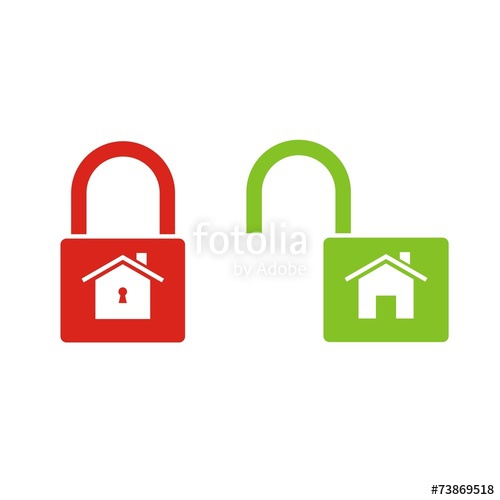 500x500 Iconos Candado Casa Cerrado Abierto Color Stock Image And Royalty