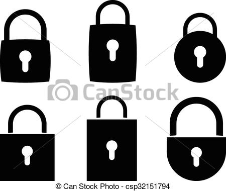 450x380 Candado, Vector, Icono Candado, Vector, Conjunto, Cerrado, Icono