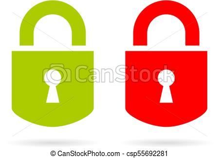 450x324 Candado, Vector, Rojo Verde, Icono Conjunto, Iconos, Candado