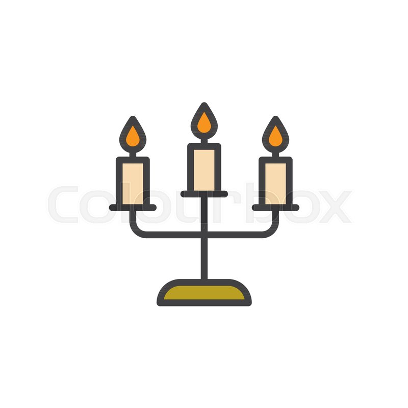 800x800 Candelabra With Candles Filled Outline Stock Vector Colourbox