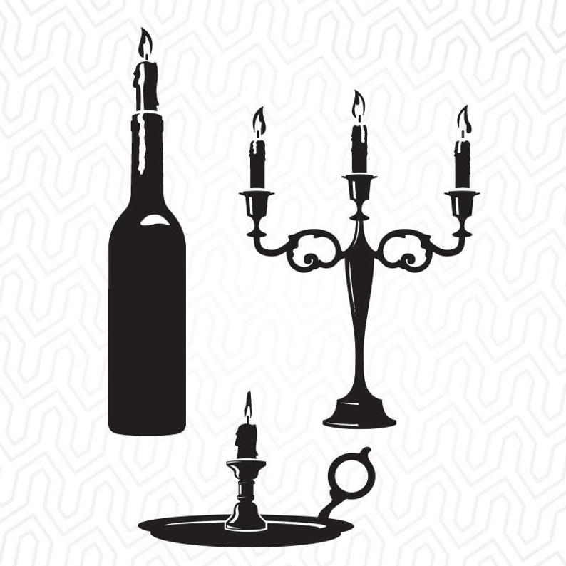 794x794 Candle Candelabra Romance Bed Candle Cutout Vector Etsy
