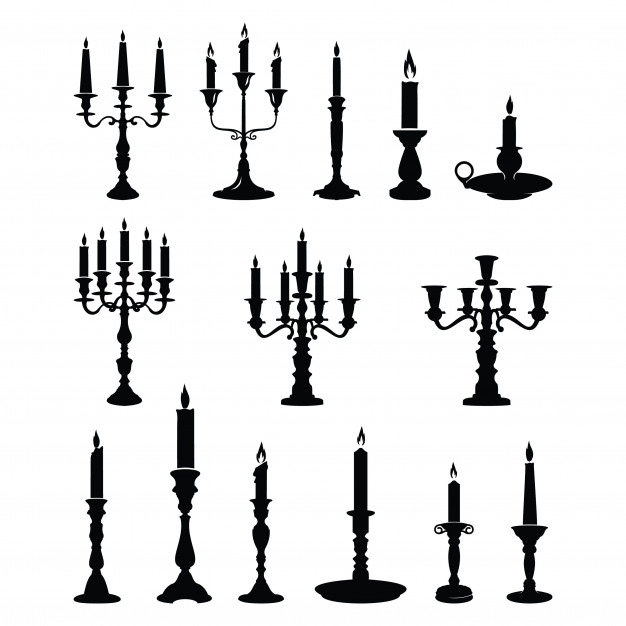 626x626 Candle Candlestick Chandelier Classic Ornament Vector Premium