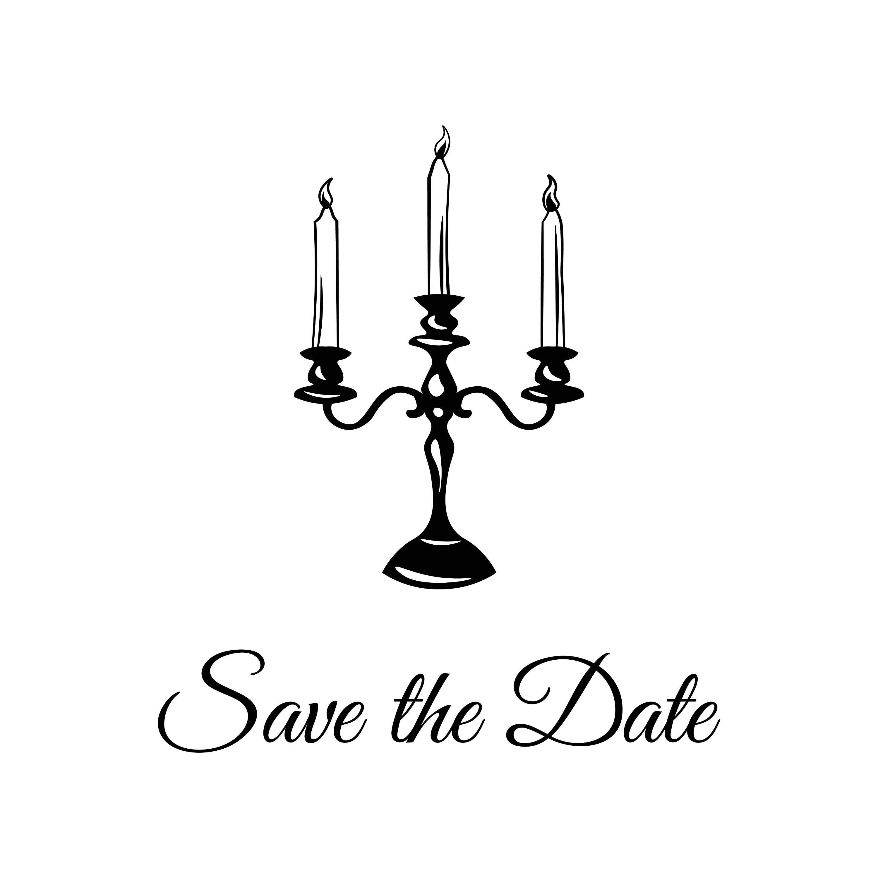 3000x3000 Candles In A Candlestick Invitation Save The Date Etsy