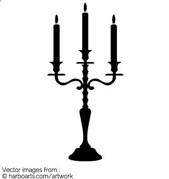 335x355 Download Three Branch Candelabra Silhouettel