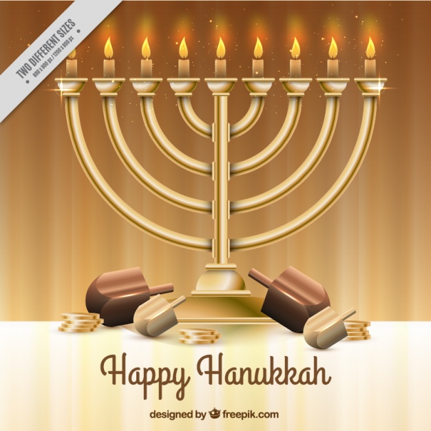 626x626 Realistic Hanukkah Background With Candelabra Vector Free Download