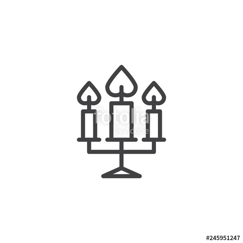 500x500 Three Candles Burning Line Icon Linear Style Sign For Mobile