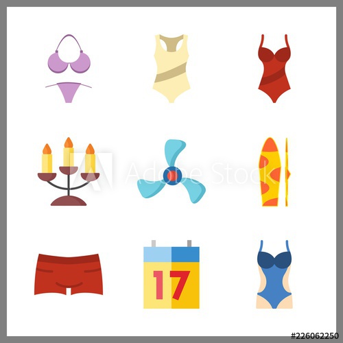 500x500 Ocean Icon Swimsuit And Candelabra Vector Icons In Ocean Set Use