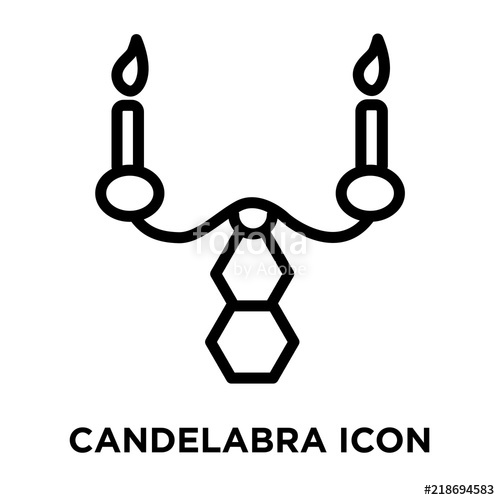 500x500 Candelabra Icon Vector Isolated On White Background, Candelabra