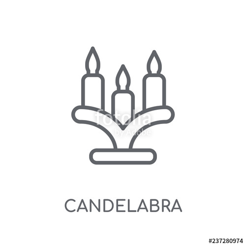 500x500 Candelabra Linear Icon Modern Outline Candelabra Logo Concept