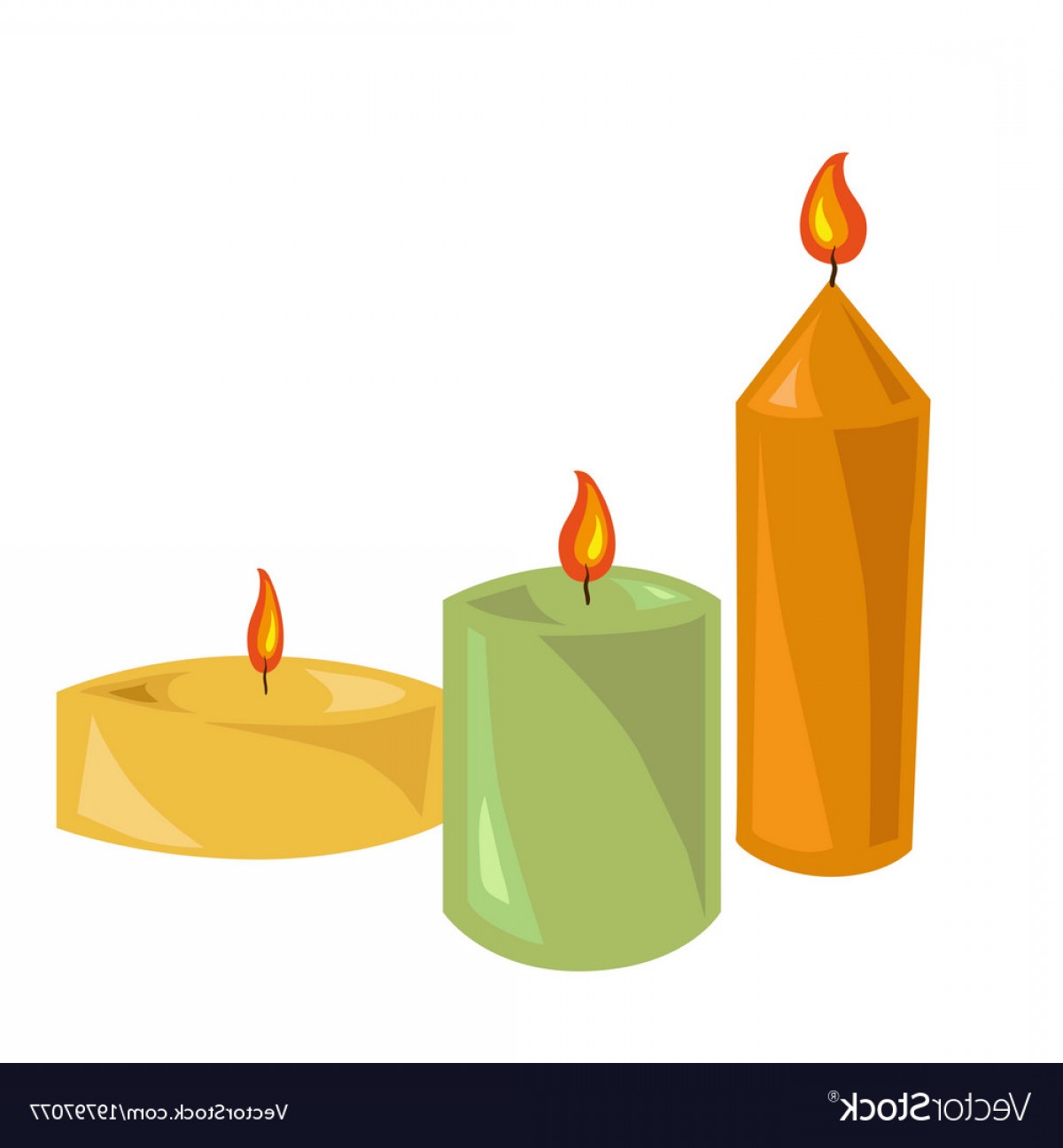 1200x1296 Lighted Candles Made Of Wax With Small Flames Vector Soidergi