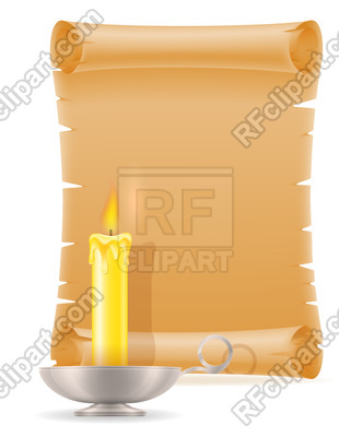 Old Paper Scroll With Candle Vector Image Of Borders And Frames 310x400 Old Paper Scroll With Candle Vector Image Of Borders And Frames