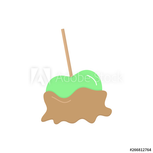 500x500 Caramel Apple Vector Graphic Illustration Icon Green Apple Fruit
