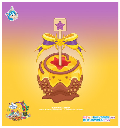 400x428 Kawaii Yellow Candy Apple Vector Closer Look