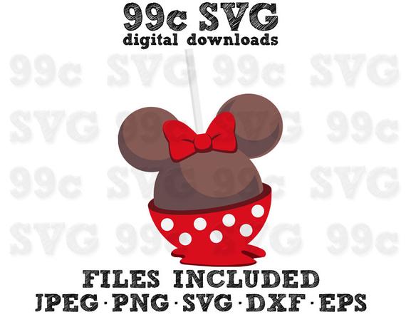 570x445 Minnie Candy Apple Snack Dxf Png Vector Cricut Etsy