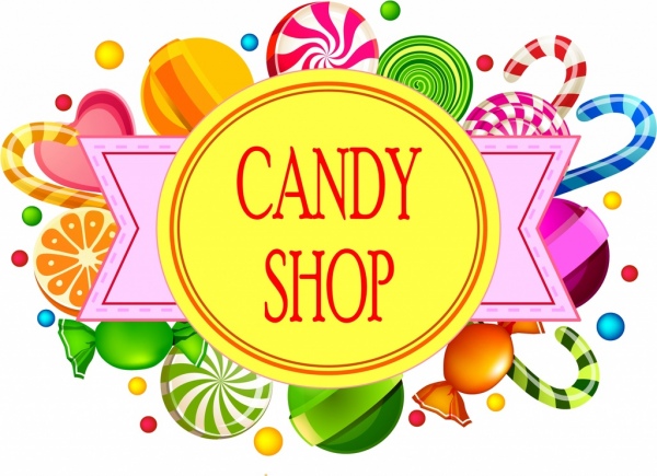 600x435 Candy Shop Background Various Colorful Objects Flat Ribbon Free