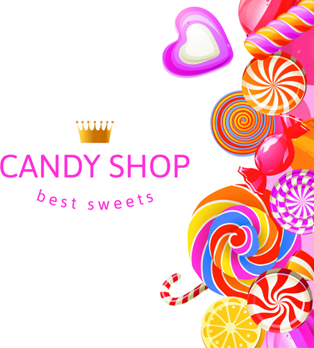 452x500 Candy With Sweet Shop Background Vector Free Vector