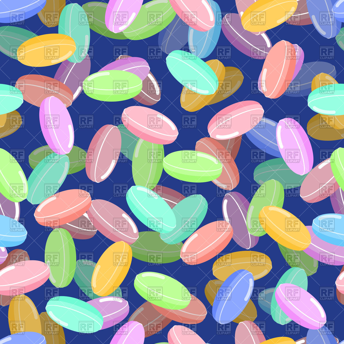 1200x1200 Seamless Pattern With Colourful Candy, Background Made Of Bright