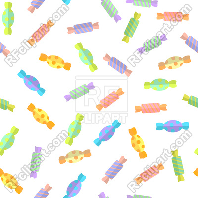 400x400 Sweet Colored Candy Seamless Pattern On White Background Vector