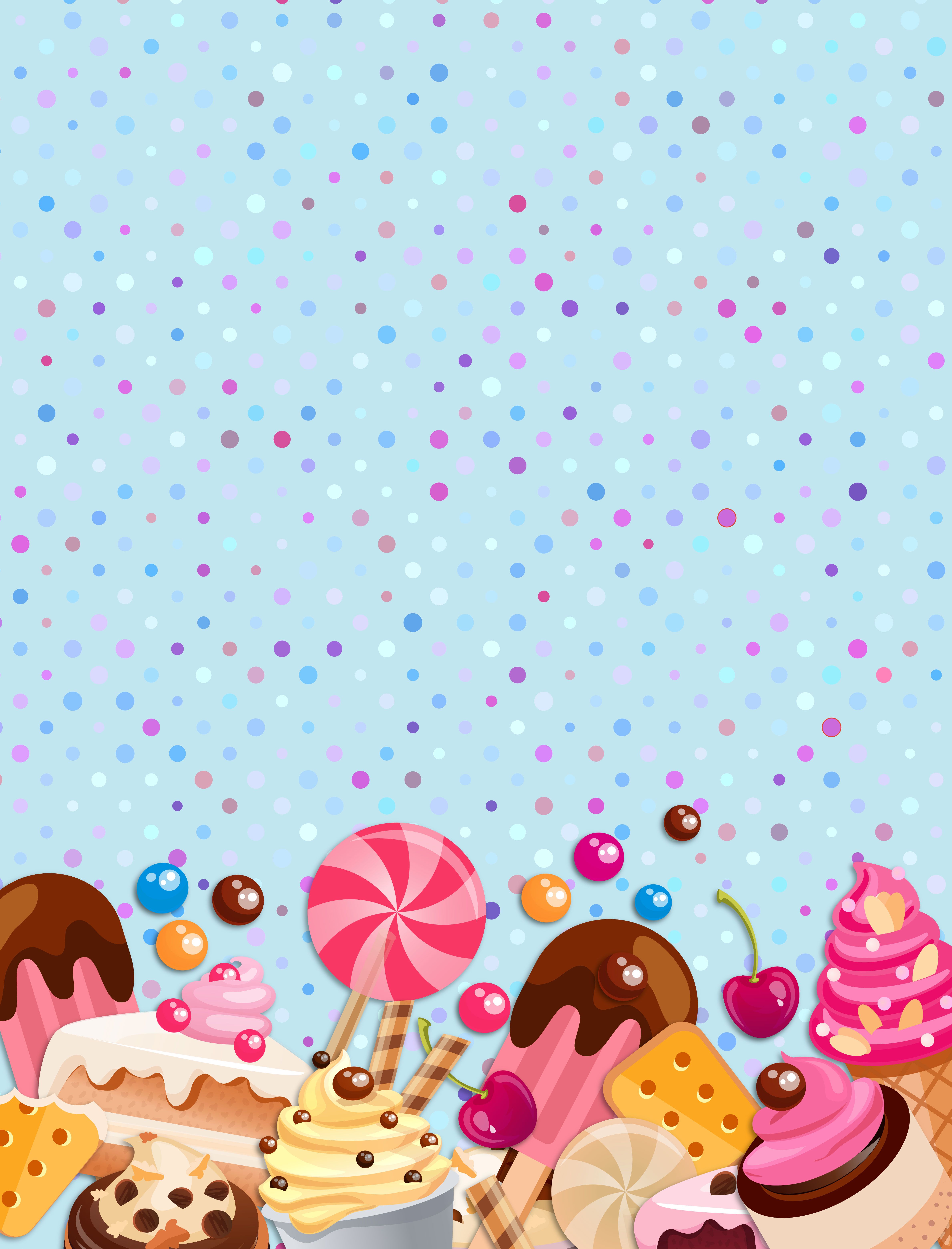 4756x6235 Vector Cartoon Fantasy Candy Background Floral Stencil
