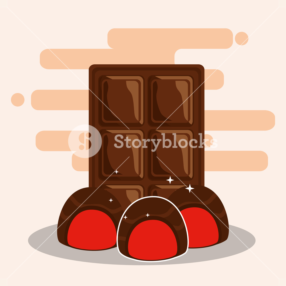 1000x1000 Chocolate Bar And Candies Sweet Stuffed Dessert Snack Vector