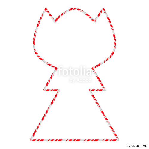 500x500 Candy Cane Frame Border Angel Shape Vector Christmas Design