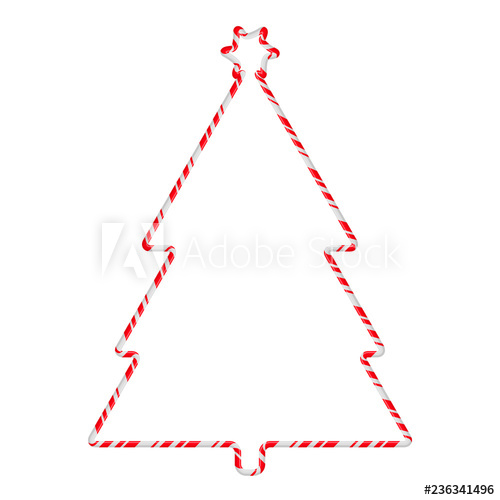500x500 Candy Cane Frame Border Tree Shape Vector Christmas Design