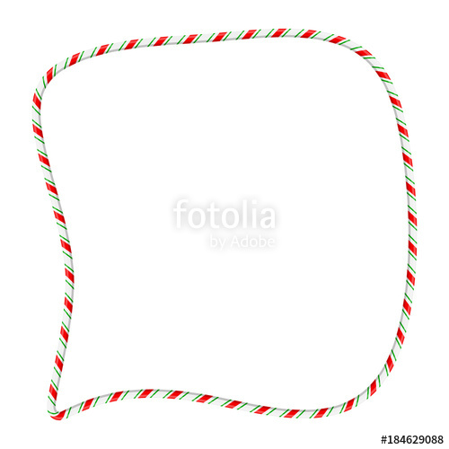 500x500 Candy Cane Frame Border For Christmas Design Isolated On White