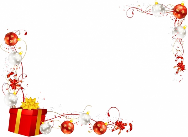 600x439 Red White Christmas Present Candy Cane Bauble Horizontal Frame