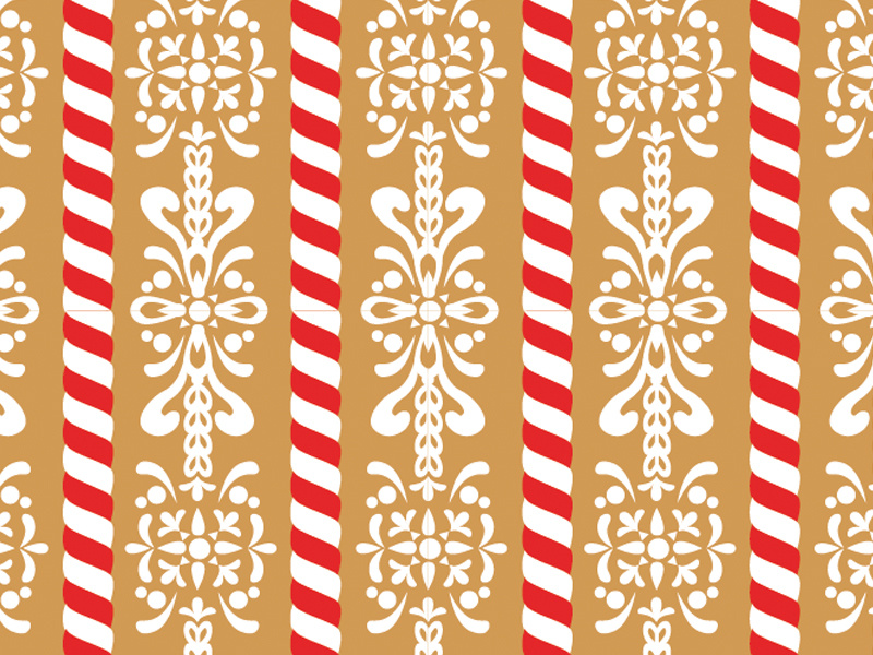 800x600 Gingerbread And Candy Canes Pattern
