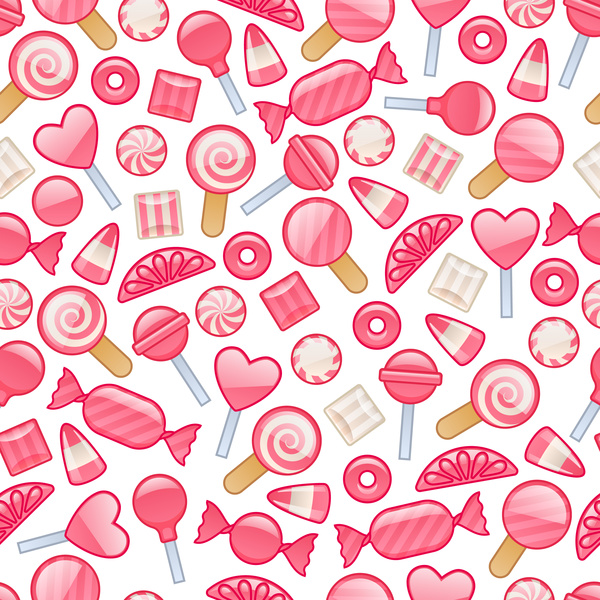 600x600 Pink Candy Cane Seamless Pattern Vector Free Download