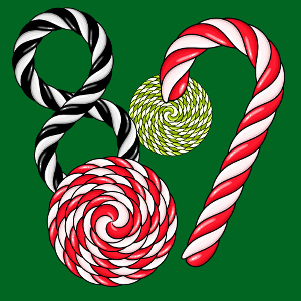 600x600 Candy Cane Pattern Brush