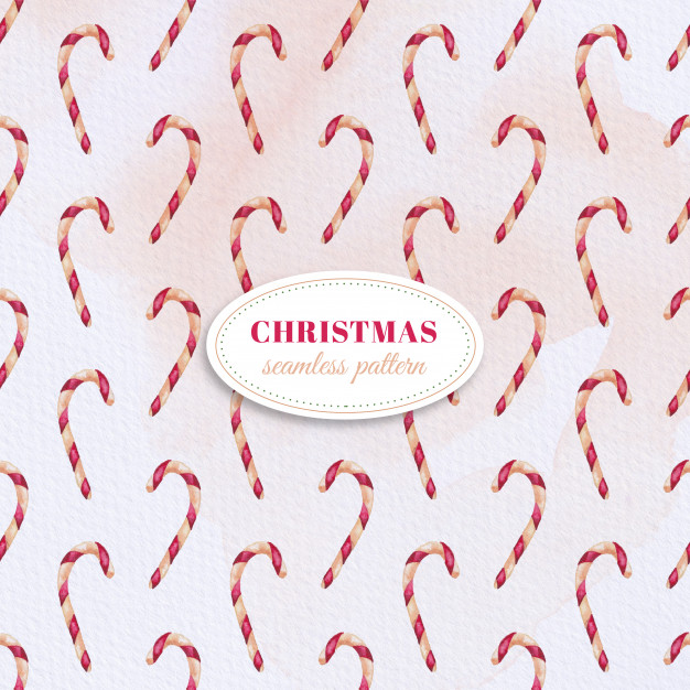 626x626 Watercolor Candy Cane Pattern Vector Premium Download