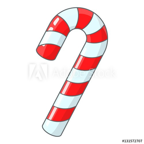 500x500 Candy Cane For Christmas Icon Cartoon Illustration Of Candy Cane
