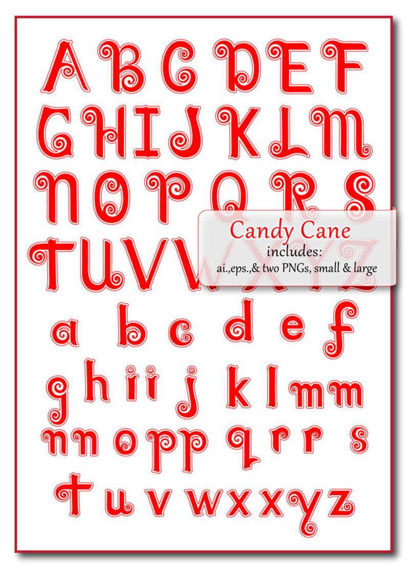 794x1117 Instant Download Swirl Candy Cane Vector Alphabet Etsy