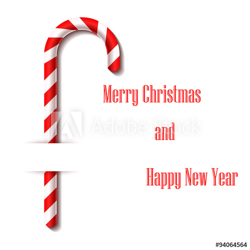 500x500 Merry Christmas And Happy New Year Candy Cane Vector