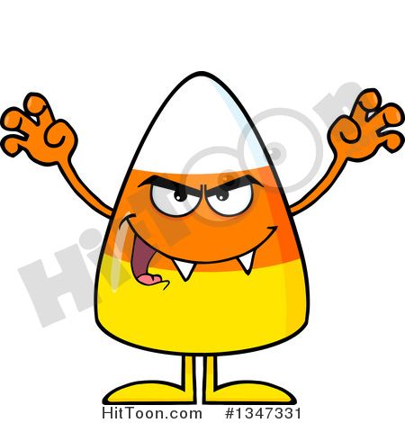 450x470 Clipart Of A Cartoon Halloween Candy Corn Character With Vampire