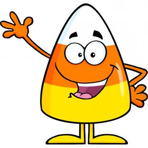 300x300 Cute Candy Corn Cartoon Character Waving Vector Studiogrfx