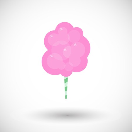 450x450 Cotton Candy Floss Icon, Flat Design Of Sweet Food With Round